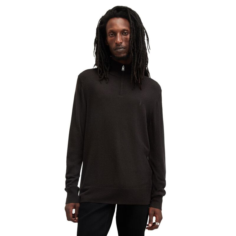 AllSaints Kilburn Zip Funnel Neck Ramskull Jumper image number 0